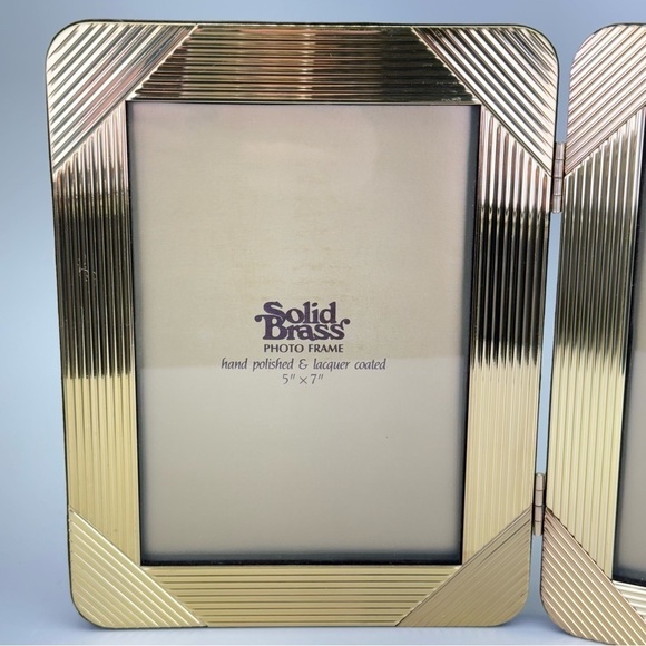 Vintage Solid Brass Double Photo Frame - Picture 3 of 7